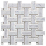 Diana Cross Carrara Basketweave Mosaic Wall Tile-Mixed Mosaic-American Tile Depot