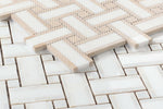 Diana Cross Thassos Basketweave Mosaic Wall Tile-Mixed Mosaic-American Tile Depot