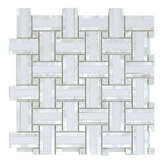 Diana Cross Thassos Basketweave Mosaic Wall Tile-Mixed Mosaic-American Tile Depot