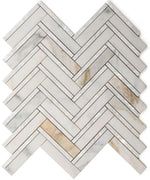 Diana Herringbone Calacatta Mosaic Wall Tile-Mixed Mosaic-American Tile Depot