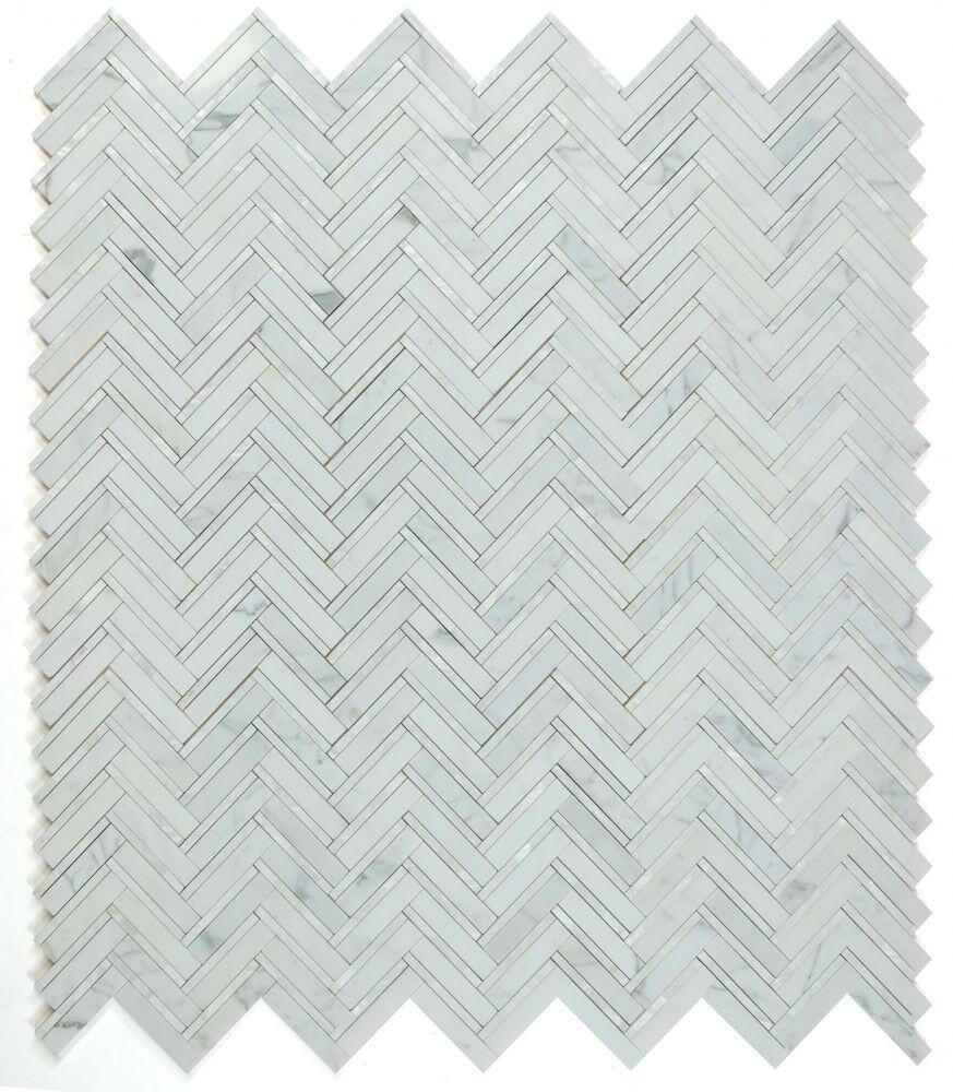 Diana Herringbone White Mosaic Wall Tile-Mixed Mosaic-American Tile Depot