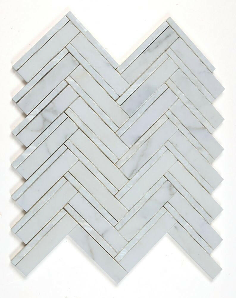 Diana Herringbone White Mosaic Wall Tile-Mixed Mosaic-American Tile Depot