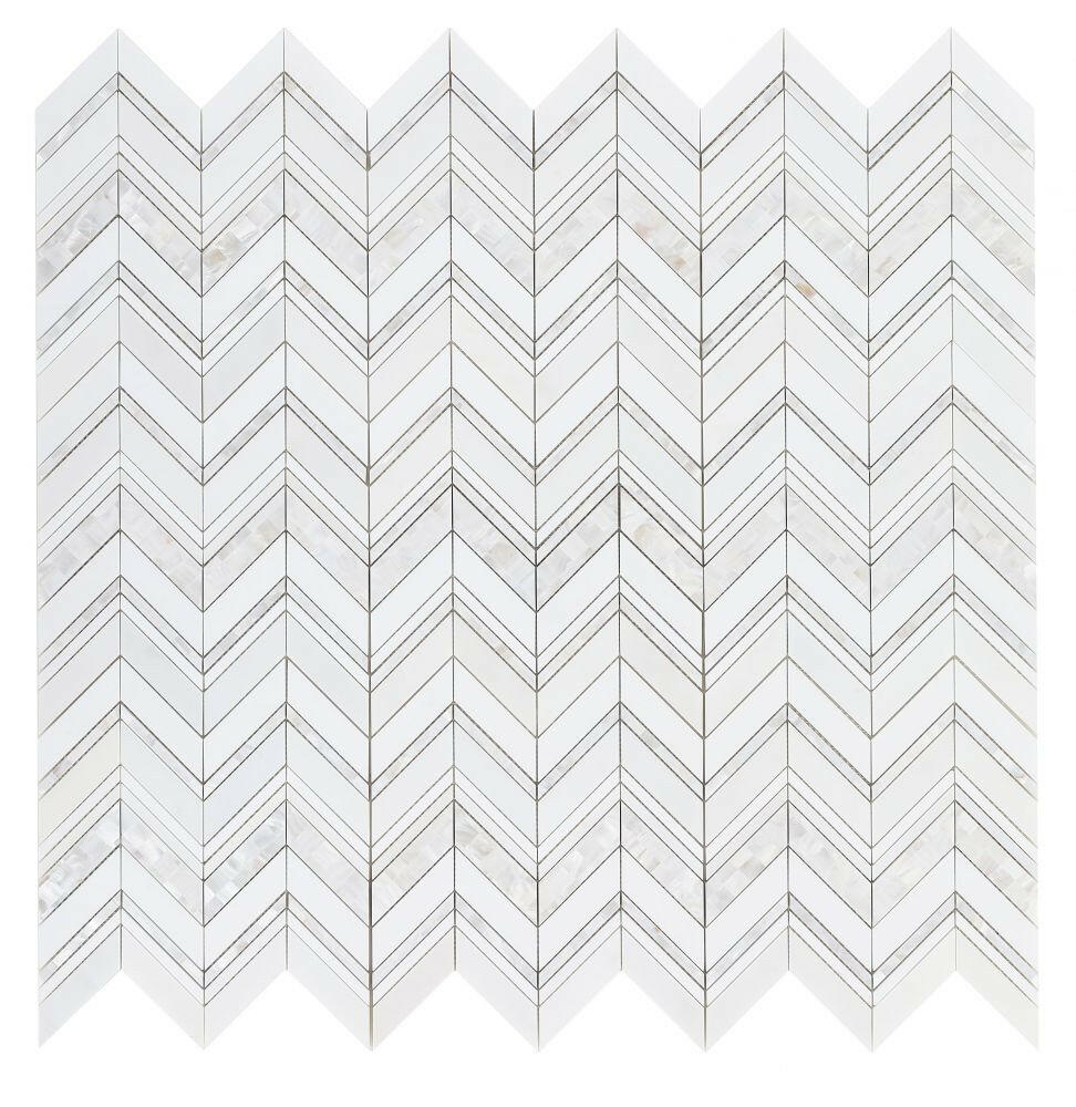 Diana Ravenna Chevron Mosaic Wall Tile-Mixed Mosaic-American Tile Depot