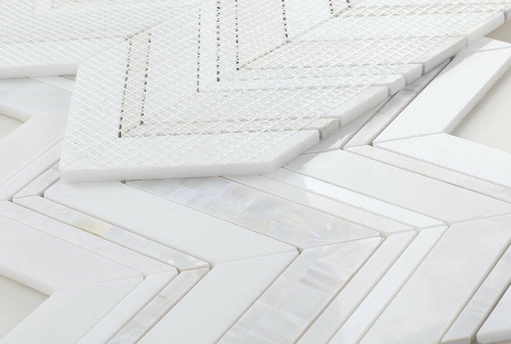 Diana Ravenna Chevron Mosaic Wall Tile-Mixed Mosaic-American Tile Depot