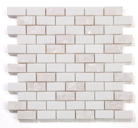 Diana Brick Thassos Mosaic Wall Tile