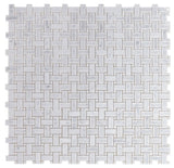 Sample of Diana Cross Carrara Basketweave Mosaic Wall Tile-Sample-American Tile Depot