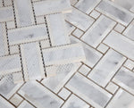 Sample of Diana Cross Carrara Basketweave Mosaic Wall Tile-Sample-American Tile Depot