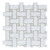 Diana Cross Thassos Basketweave Mosaic Wall Tile