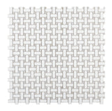 Sample of Diana Cross Thassos Basketweave Mosaic Wall Tile-Sample-American Tile Depot