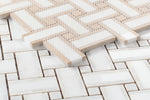 Sample of Diana Cross Thassos Basketweave Mosaic Wall Tile-Sample-American Tile Depot