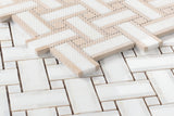 Diana Cross Thassos Basketweave Mosaic Wall Tile