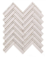 Sample of Diana Herringbone Thassos Mosaic Wall Tile-Sample-American Tile Depot