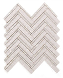 Sample of Diana Herringbone Thassos Mosaic Wall Tile-Sample-American Tile Depot