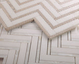 Diana Herringbone Thassos Mosaic Wall Tile