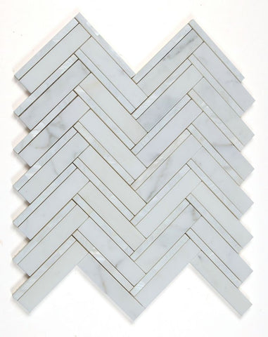 Diana Herringbone White Mosaic Wall Tile