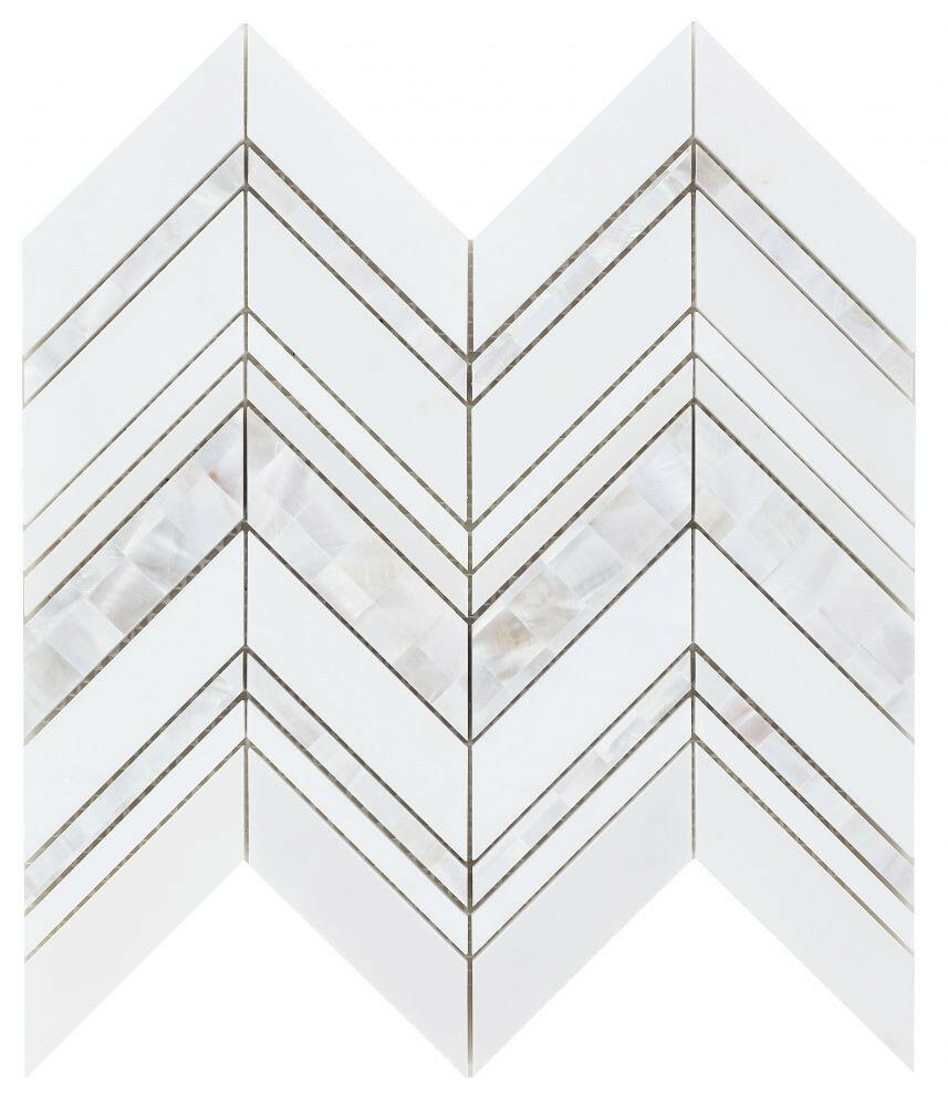 Sample of Diana Ravenna Chevron Mosaic Wall Tile-Sample-American Tile Depot