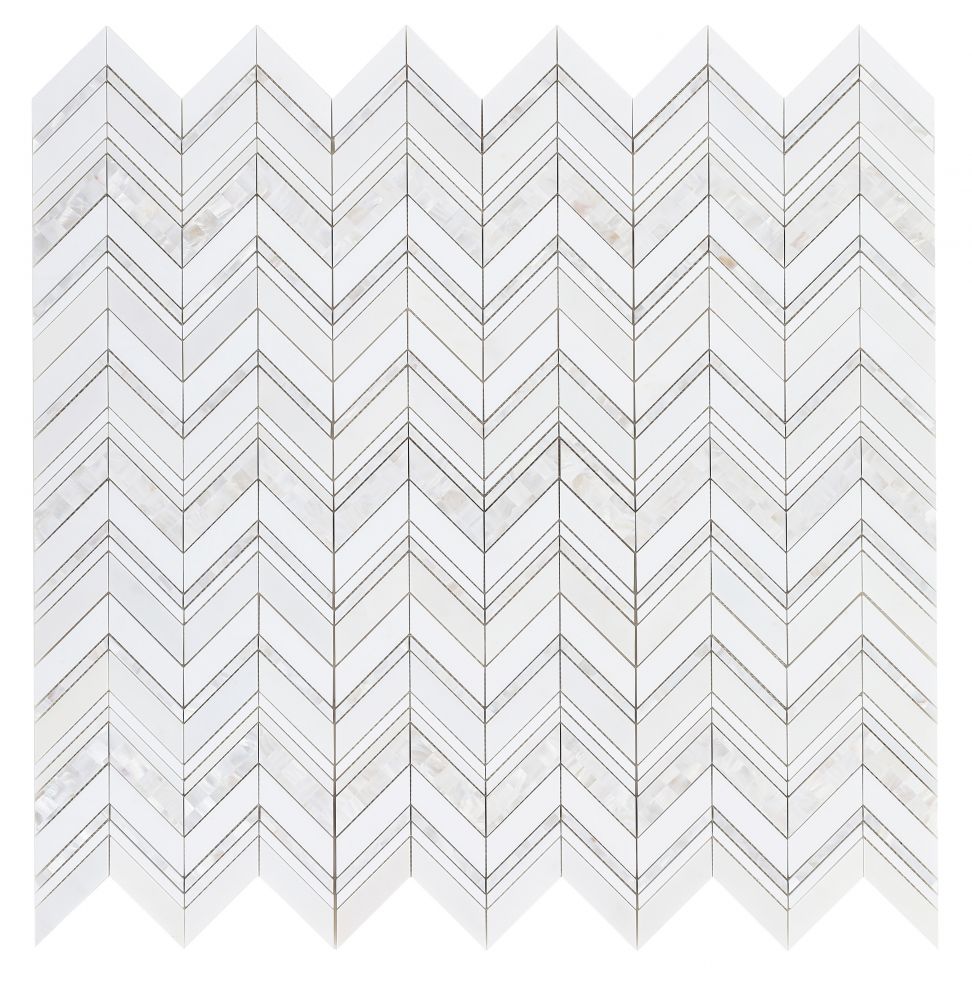 Sample of Diana Ravenna Chevron Mosaic Wall Tile-Sample-American Tile Depot