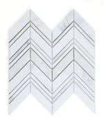 Sample of Diana Ravenna Calacatta Chevron Mosaic Wall Tile-Sample-American Tile Depot