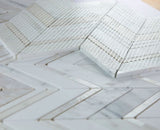 Sample of Diana Ravenna Calacatta Chevron Mosaic Wall Tile-Sample-American Tile Depot