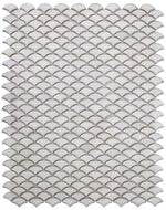 Fish Scale Fancy White Glossy Porcelain Mosaic Tile-Porcelain Mosaic-American Tile Depot