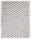 Fish Scale Fancy White Glossy Porcelain Mosaic Tile