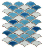 Fish Scale Lake Glossy Porcelain Mosaic Tile-Porcelain Mosaic-American Tile Depot