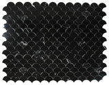 Fish Scale Marquina Polished Marble Mosaic Tile