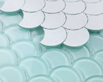 Fish Scale Mint Glossy Glass Mosaic Tile-Glass Mosaic-American Tile Depot