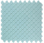 Fish Scale Mint Glossy Glass Mosaic Tile-Glass Mosaic-American Tile Depot