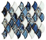 Fish Scale Ocean Glossy Porcelain Mosaic Tile