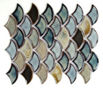 Fish Scale Olive Glossy Porcelain Mosaic Tile-Porcelain Mosaic-American Tile Depot