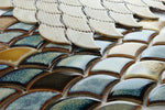 Fish Scale Olive Glossy Porcelain Mosaic Tile-Porcelain Mosaic-American Tile Depot