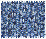 Fish Scale Royal Blue Glossy Porcelain Mosaic Tile