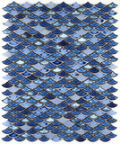 Fish Scale Royal Blue Glossy Porcelain Mosaic Tile