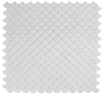 Fish Scale Thassos Polished Marble Mosaic Tile-Marble Mosaic-American Tile Depot