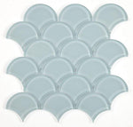 Fish Scale Turquoise Glossy Glass Mosaic Tile-Glass Mosaic-American Tile Depot