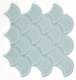 Fish Scale Turquoise Glossy Glass Mosaic Tile-Glass Mosaic-American Tile Depot