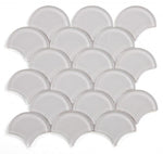 Fish Scale White Glass Glossy Glass Mosaic Tile-Glass Mosaic-American Tile Depot