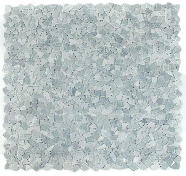 Drop Grey Rubble Mosaic Wall Tile-Mixed Mosaic-American Tile Depot