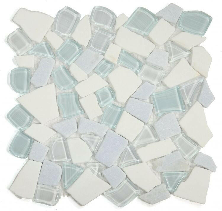 Drop Sky Pebble Mosaic Wall Tile-Mixed Mosaic-American Tile Depot