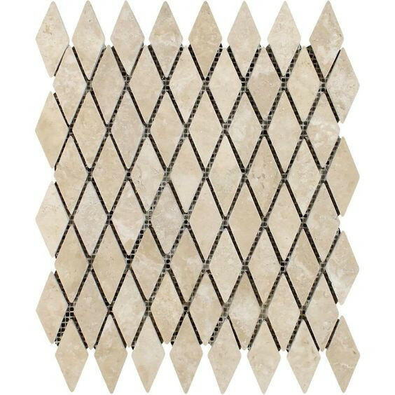 Durango Cream Travertine 1" Diamond Tumbled Mosaic Tile-Travertine Mosaic-American Tile Depot