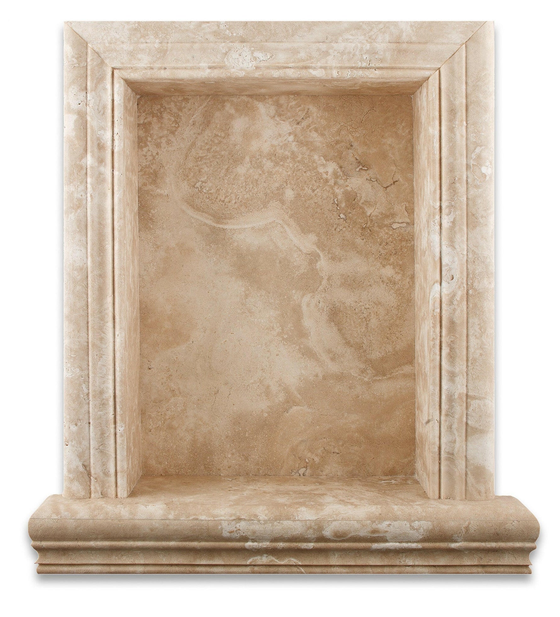 Durango Cream Travertine Hand-Made Custom Shampoo Niche / Shelf - LARGE - Honed-Accessories-American Tile Depot