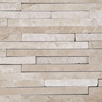 Durango Cream Travertine Polished & Split-Faced (Mix) Random Strip Mosaic Tile-Travertine Mosaic-American Tile Depot