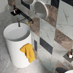 24 X 48 Epoque White Matte Marble Look Porcelain Tile-Porcelain Tile Large Formate-American Tile Depot