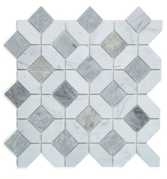 Luna Dawn Polished Octagon Marble Mosaic Tile-Marble Mosaic-American Tile Depot