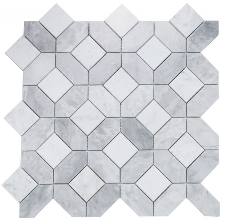 Luna Dusk Polished Octagon Marble Mosaic Tile-Marble Mosaic-American Tile Depot