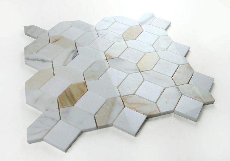 Luna Sun Polished Octagon Marble Mosaic Tile-Marble Mosaic-American Tile Depot