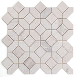 Luna Volakas White Polished Octagon Marble Mosaic Tile-Marble Mosaic-American Tile Depot