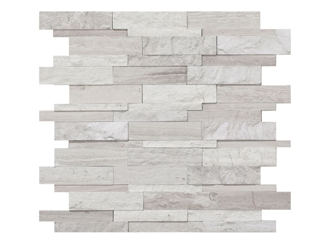 Sample of Precious Stone Egypt Grey Linear Marble Mosaic Wall Tile-Sample-American Tile Depot