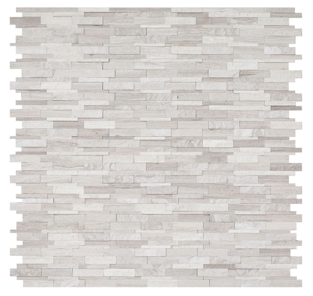 Sample of Precious Stone Egypt Grey Linear Marble Mosaic Wall Tile-Sample-American Tile Depot